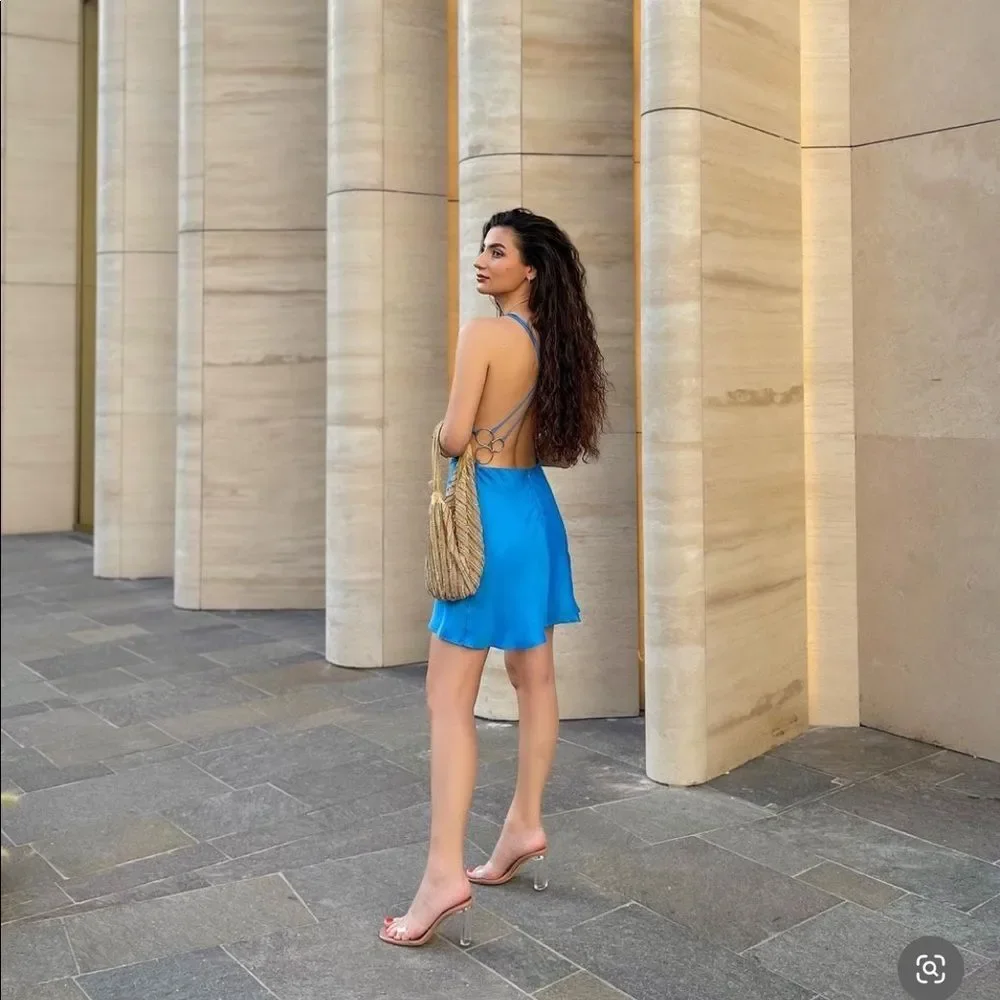 ZARA RING TRIM SLIP DRESS - Picture 8 of 16